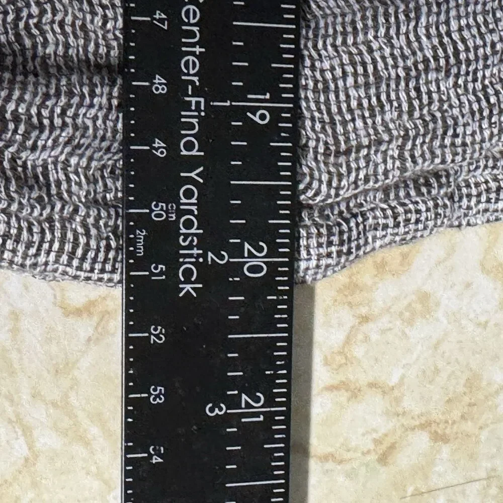 J Jill Purejill Linen Gray White Blouse Shirt Womens 1X 100% Linen Short Sleeve